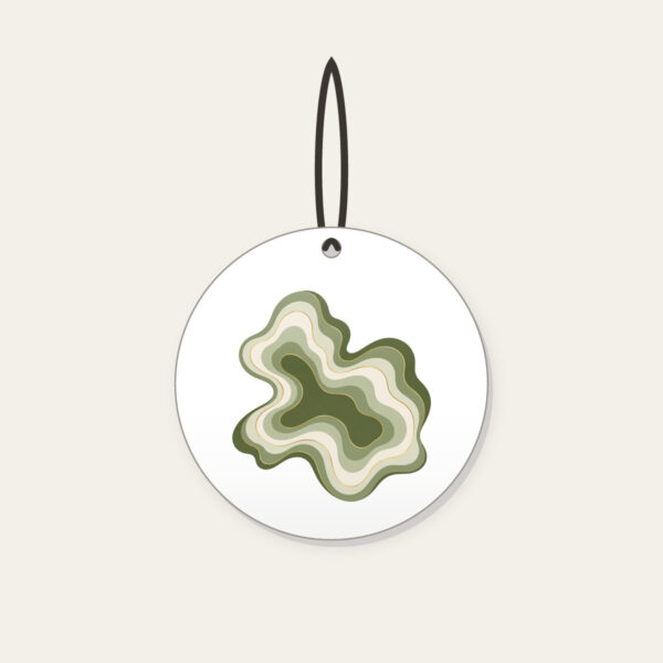 Product image Moss Contour Lines with a Gold Thread Ceramic Ornament