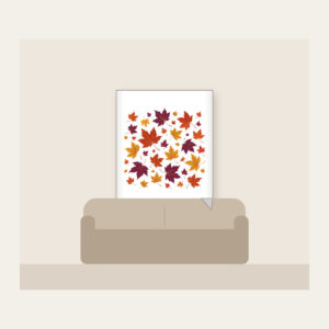 Falling Maple Leaves in Rust and Plum Fleece Blanket in white: Maple leaves in rust, gold and plum drift across the artwork in an all-over scatter.