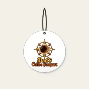 Dad's Coffee Compass Ceramic Ornament in white