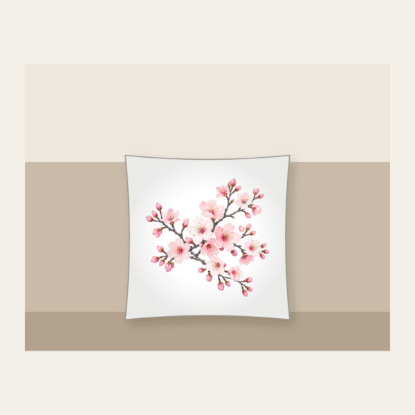 Product image Cherry Blossom Branches on Grey Pillow