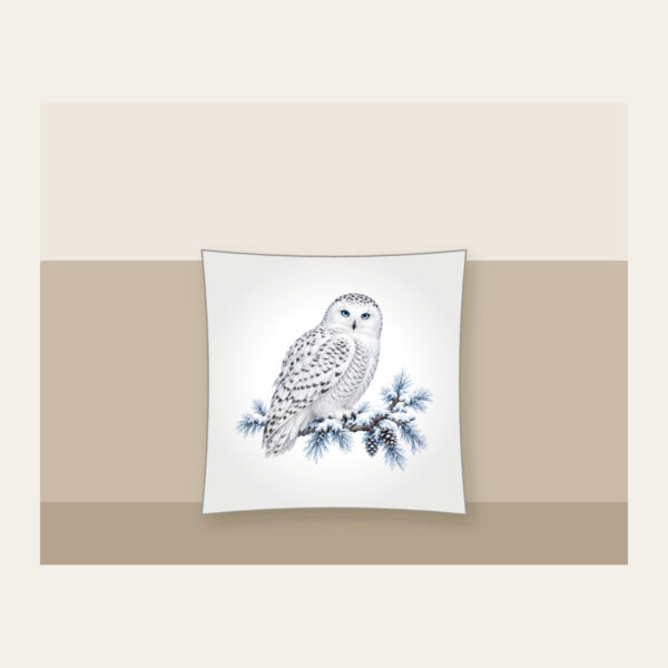 Product image Snowy Owl on a Frosted Branch Pillow