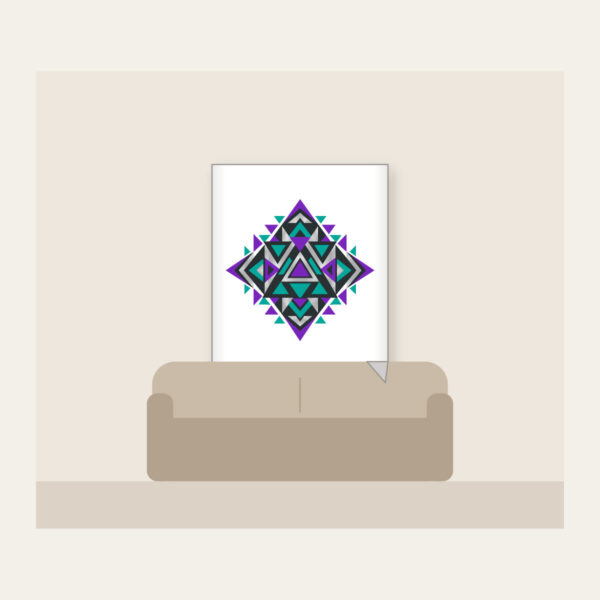 Product image Violet and Teal Triangle Pattern Fleece Blanket