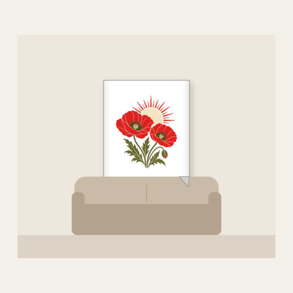 Product image Twin Poppies and a Rising Sun Fleece Blanket