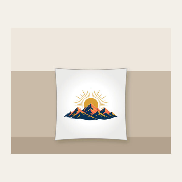 Product image Mountain Range with a Golden Sunrise Disc Pillow