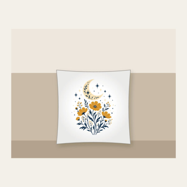 Product image Crescent Moon over Ochre Wildflowers Pillow
