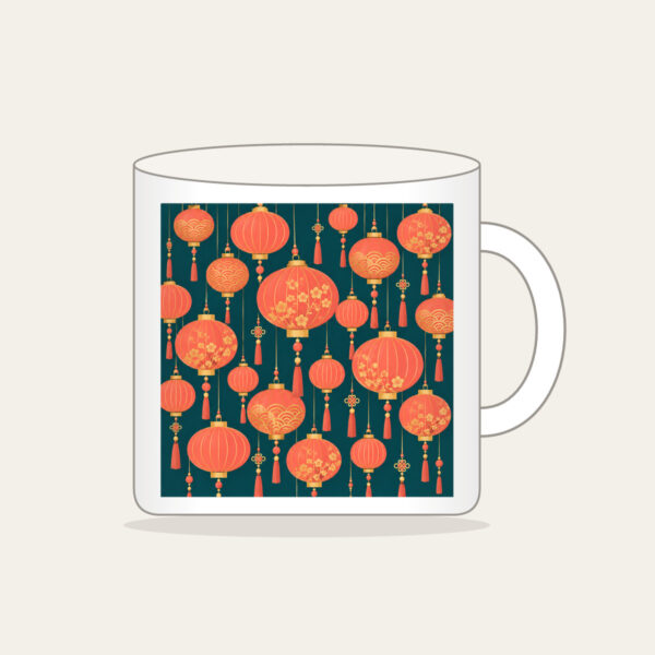 Product image Coral and Gold Paper Lantern Night Mug