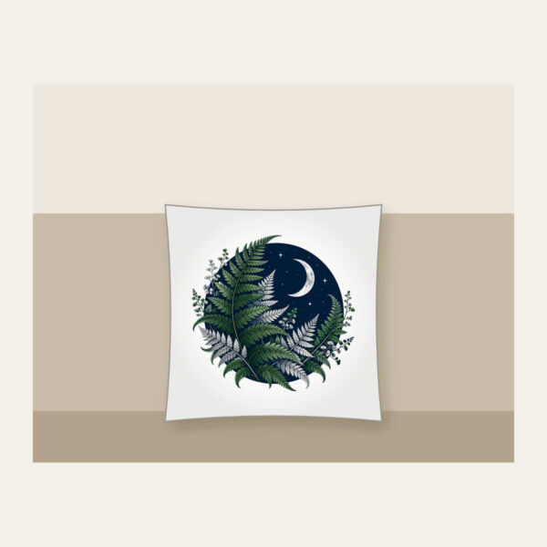 Product image Moonlit Fern Fronds on Navy Pillow