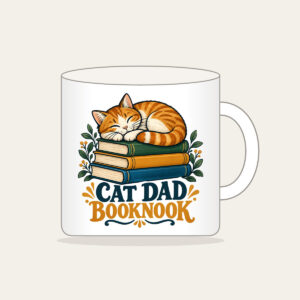 CAT DAD BOOKNOOK Mug in white