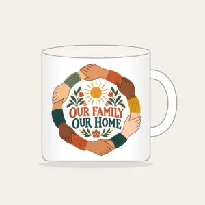 Our Family Our Home Mug in white
