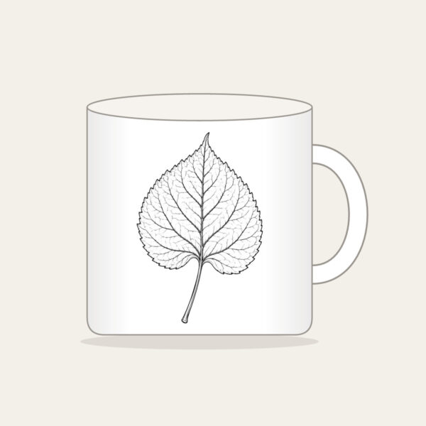 Product image Single Leaf Study in Black Line Art Mug
