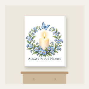 Always In Our Hearts Canvas Print in white