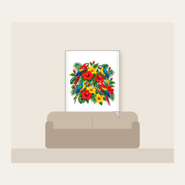 Product image Parrots Among Red Hibiscus Fleece Blanket