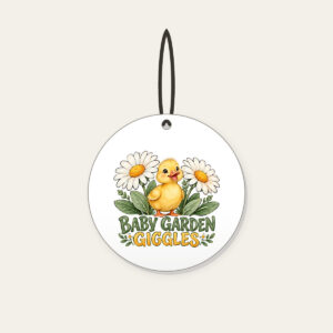 BABY GARDEN GIGGLES Ceramic Ornament in white