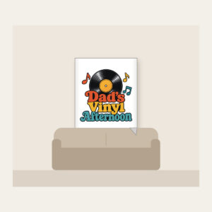 Dad's Vinyl Afternoon Fleece Blanket in white