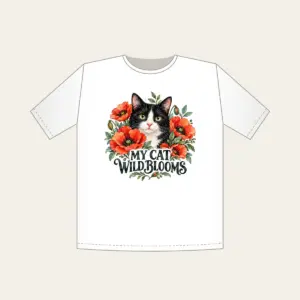 MY CAT WILD BLOOMS T-Shirt in white