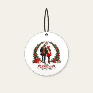 Our Christmas Together Ceramic Ornament in white