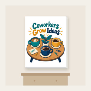 Coworkers Grow Ideas Canvas Print in white