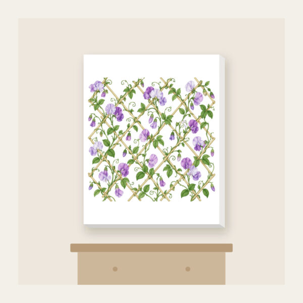 Product image Sweet Peas Climbing a Lattice Canvas Print