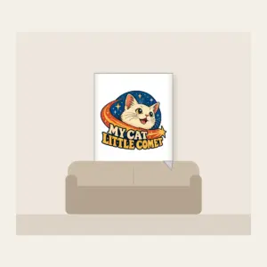 MY CAT LITTLE COMET Fleece Blanket in white