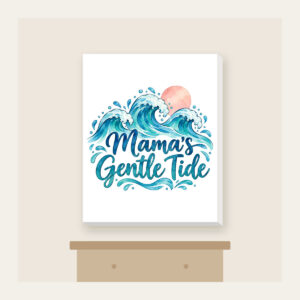 Mama's Gentle Tide Canvas Print in white
