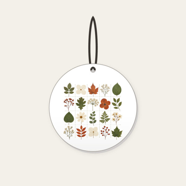 Product image Pressed Leaf Specimen Grid Ceramic Ornament