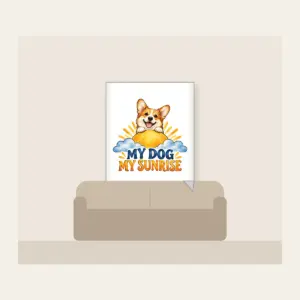 MY DOG MY SUNRISE Fleece Blanket in white