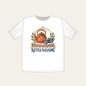 HOUSEWARMING KETTLE WELCOME T-Shirt in white