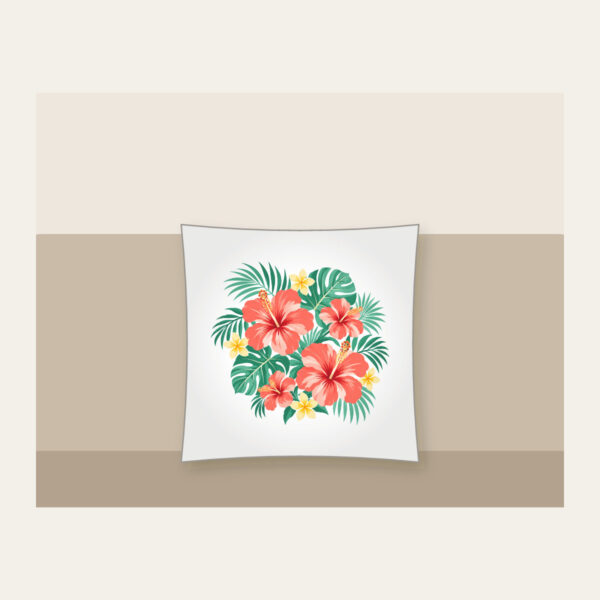 Product image Coral Hibiscus Palm Sorbet Pattern Pillow