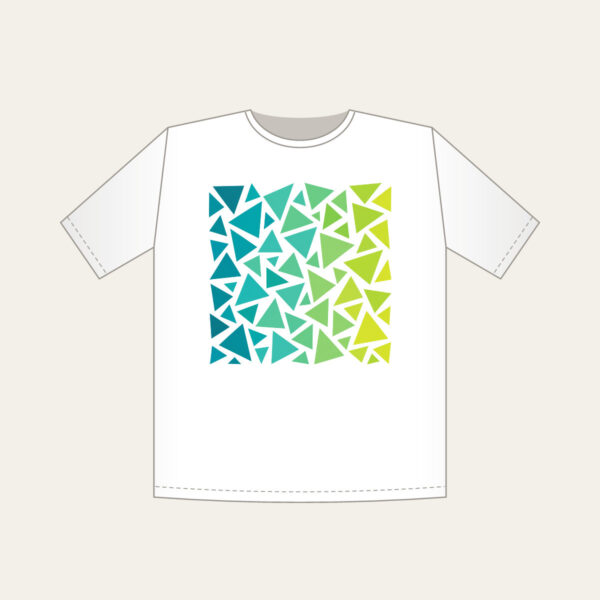 Product image Teal-to-Lime Color-Block Triangles T-Shirt