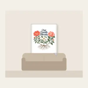 Our Family Blooms Fleece Blanket in white