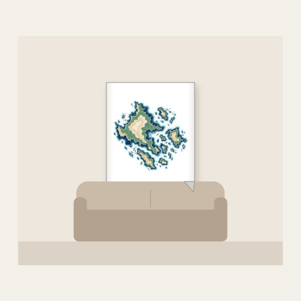 Product image Topographic Coastline and Islands Map Fleece Blanket