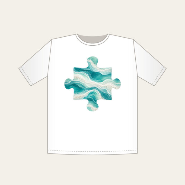 Product image Sea-Glass Teal Abstract Waves T-Shirt