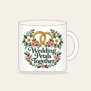 Wedding Petals Together Mug in white