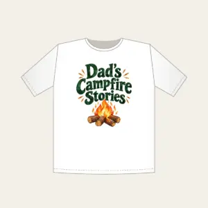 Dad's Campfire Stories T-Shirt in white