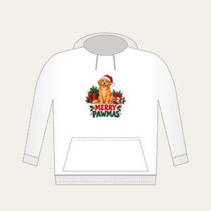 Merry Pawmas Hoodie in white