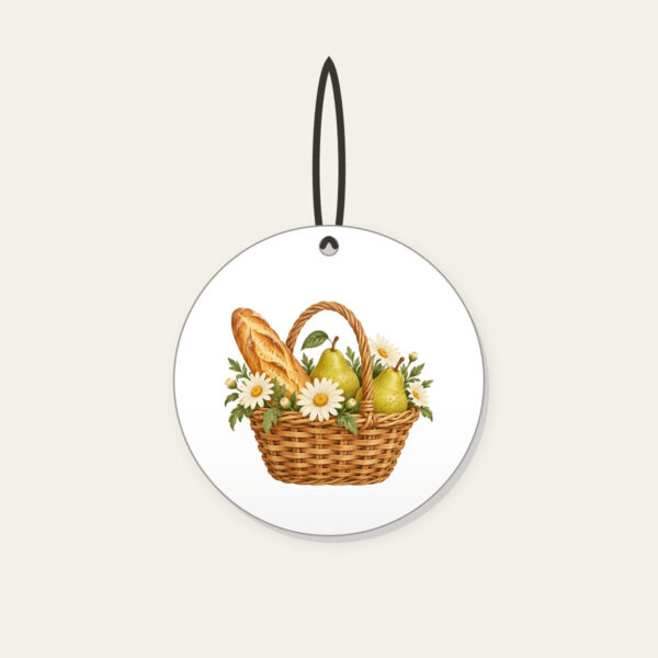 Product image Baguette and Pear Basket Ceramic Ornament