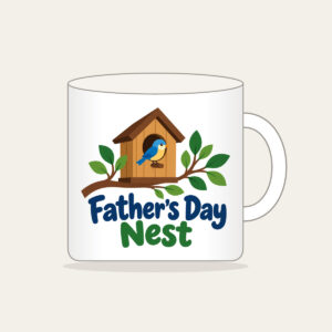 Father's Day Nest Mug in white