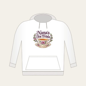 Nana's Tea Petals Hoodie in white