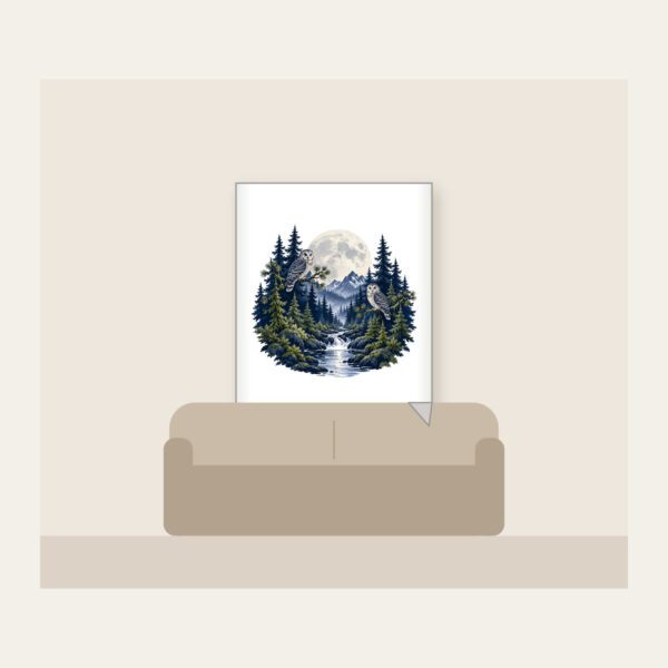 Product image Moonlit Pine Forest with Owls Fleece Blanket