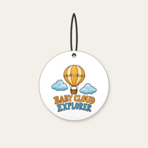 BABY CLOUD EXPLORER Ceramic Ornament in white