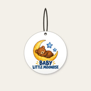 BABY LITTLE MOONRISE Ceramic Ornament in white