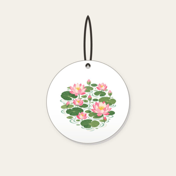 Product image Lotus Blooms over Pond Ripples Ceramic Ornament