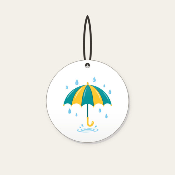 Product image Teal Umbrella and Raindrop Ripple Ceramic Ornament