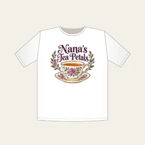 Nana's Tea Petals T-Shirt in white