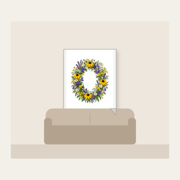 Product image Oval Wildflower Wreath Fleece Blanket