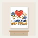 THANK YOU WARM THREADS Canvas Print in white