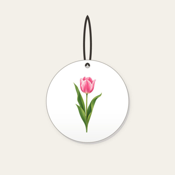Product image Single Pink Tulip with Long Leaves Ceramic Ornament