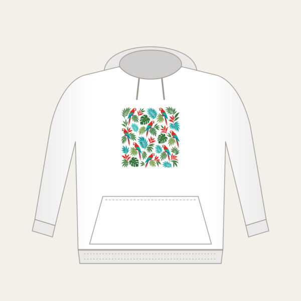 Product image Parrots and Palm Leaves Repeat Hoodie