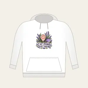 CAT PAWS QUIET HOURS Hoodie in white