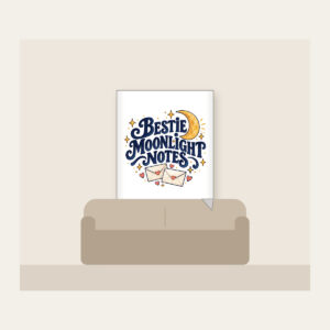 BESTIE MOONLIGHT NOTES Fleece Blanket in white